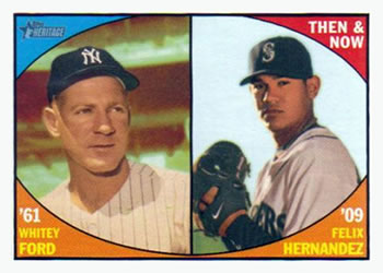 2010 Topps Heritage - Then and Now #TN8 Whitey Ford / Felix Hernandez Front