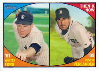 2010 Topps Heritage - Then and Now #TN9 Whitey Ford / Justin Verlander Front