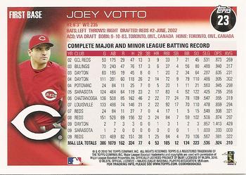 2010 Topps Opening Day #23 Joey Votto Back