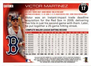 2010 Topps Opening Day #17 Victor Martinez Back