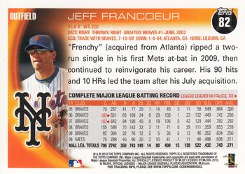 2010 Topps Opening Day #82 Jeff Francoeur Back