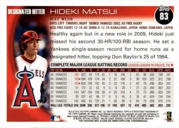 2010 Topps Opening Day #83 Hideki Matsui Back