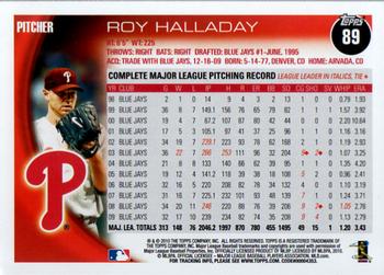 2010 Topps Opening Day #89 Roy Halladay Back