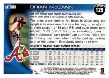 2010 Topps Opening Day #129 Brian McCann Back