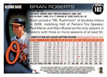 2010 Topps Opening Day #182 Brian Roberts Back