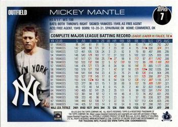 2010 Topps Opening Day #7 Mickey Mantle Back