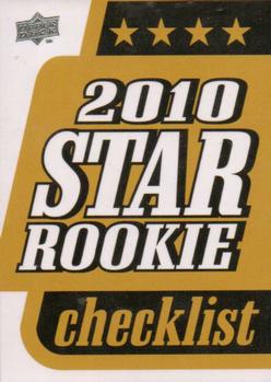 2010 Upper Deck #1 Star Rookie Checklist Front