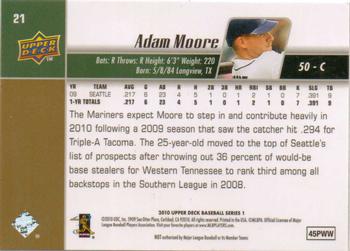 2010 Upper Deck #21 Adam Moore Back