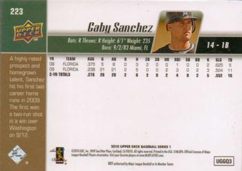 2010 Upper Deck #223 Gaby Sanchez Back
