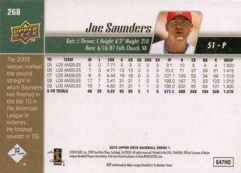 2010 Upper Deck #268 Joe Saunders Back