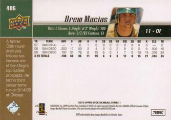 2010 Upper Deck #406 Drew Macias Back
