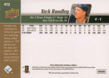 2010 Upper Deck #413 Nick Hundley Back