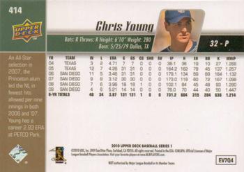 2010 Upper Deck #414 Chris Young Back