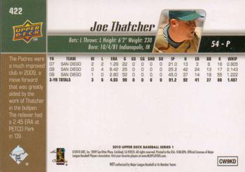 2010 Upper Deck #422 Joe Thatcher Back