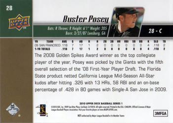 2010 Upper Deck #28 Buster Posey Back