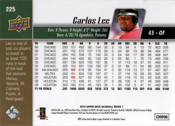 2010 Upper Deck #225 Carlos Lee Back
