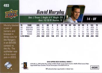 2010 Upper Deck #493 David Murphy Back