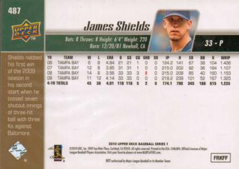 2010 Upper Deck #487 James Shields Back