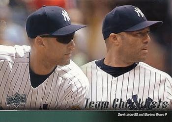 2010 Upper Deck #589 Yankees Checklist (Derek Jeter / Mariano Rivera) Front