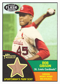 2010 Topps Heritage - Baseball Flashback Stadium Relics #FSR-BG Bob Gibson Front