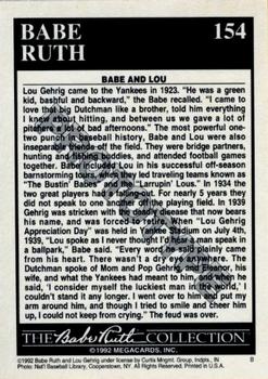 1992 Megacards Babe Ruth - Prototyes #154 The Bambino-The Man Back