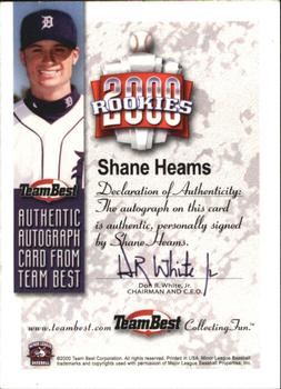 2000 Team Best Rookies - Autographs #NNO Shane Heams Back
