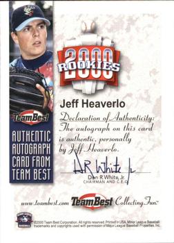 2000 Team Best Rookies - Autographs #NNO Jeff Heaverlo Back