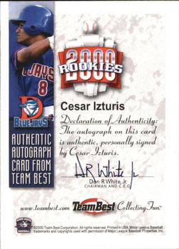 2000 Team Best Rookies - Autographs #NNO Cesar Izturis Back