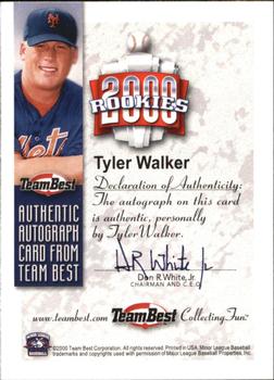 2000 Team Best Rookies - Autographs #NNO Tyler Walker Back