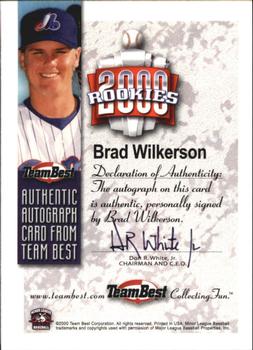 2000 Team Best Rookies - Autographs #NNO Brad Wilkerson Back