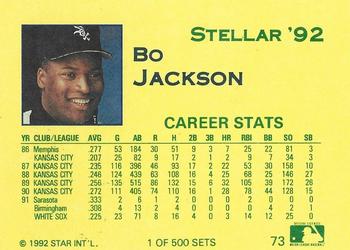 1992 Star Stellar #73 Bo Jackson Back