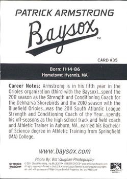 2014 Choice Bowie Baysox #35 Patrick Armstrong Back