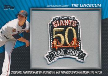 2010 Topps - Manufactured Commemorative Patch #MCP-42 Tim Lincecum Front