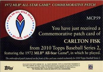 2010 Topps - Manufactured Commemorative Patch #MCP59 Carlton Fisk Back