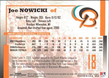 2009 Grandstand Bowie Baysox #NNO Joe Nowicki Back