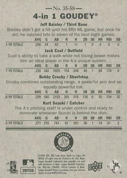 2009 Upper Deck Goudey - 4-in-1 #35-58 Jeff Baisley / Jack Cust / Bobby Crosby / Kurt Suzuki Back