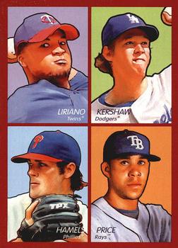 2009 Upper Deck Goudey - 4-in-1 #35-77 Francisco Liriano / Clayton Kershaw / David Price / Cole Hamels Front