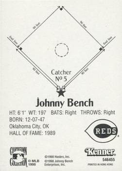 1998 Kenner Starting Lineup Cards Classic Doubles #546455 Johnny Bench Back