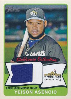 2014 Topps Heritage Minor League - Clubhouse Collection Relics #CCR-YA Yeison Asencio Front