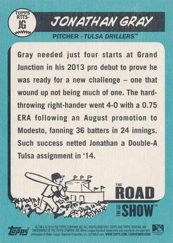 2014 Topps Heritage Minor League - The Road to the Show #RTTS-JG Jonathan Gray Back