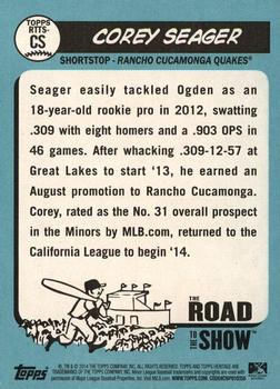 2014 Topps Heritage Minor League - The Road to the Show #RTTS-CS Corey Seager Back