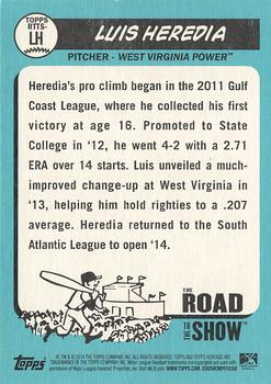 2014 Topps Heritage Minor League - The Road to the Show #RTTS-LH Luis Heredia Back