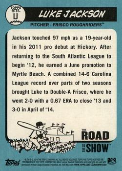 2014 Topps Heritage Minor League - The Road to the Show #RTTS-LJ Luke Jackson Back