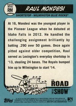 2014 Topps Heritage Minor League - The Road to the Show #RTTS-RM Raul Mondesi Back
