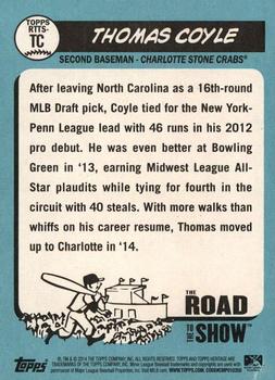 2014 Topps Heritage Minor League - The Road to the Show #RTTS-TC Thomas Coyle Back