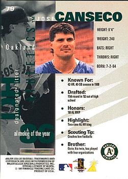 1997 Pinnacle Inside #79 Jose Canseco Back