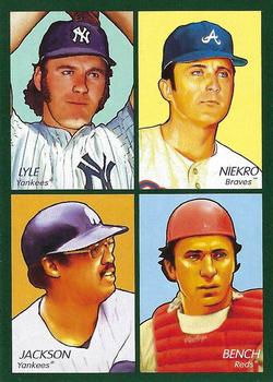 2009 Upper Deck Goudey - 4-in-1 Green #35-1 Sparky Lyle / Phil Niekro / Johnny Bench / Reggie Jackson Front