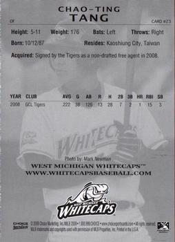2009 Choice West Michigan Whitecaps #23 Chao-Ting Tang Back