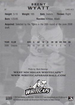 2009 Choice West Michigan Whitecaps #25 Brent Wyatt Back