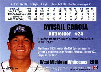 2010 Grandstand West Michigan Whitecaps #NNO Avisail Garcia Back
